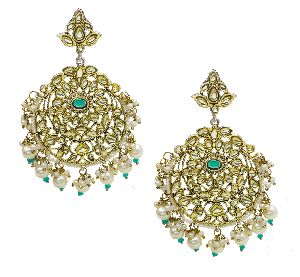 Ethnic Party Wear Gold Plated Earrings