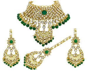 kundan wedding bridal necklace jewellery set