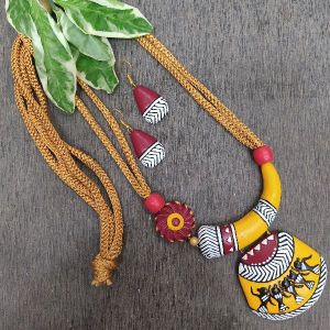 Beautiful Warli Painted Terracotta Jewellery