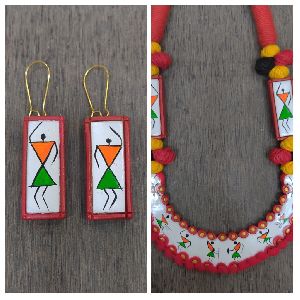 Terracotta Without Painted Warli Art Jewellery