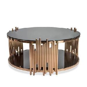 Coffee Table with Black Glass