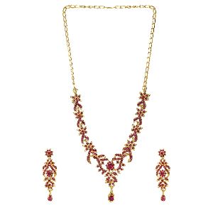 indian austrian diamond choker necklace earrings jewelry set