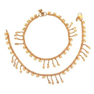 women gold plated wedding bridal charm anklet