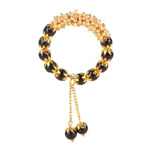 antique ethnic pearl beads charm tassel cuff bracelet bangle