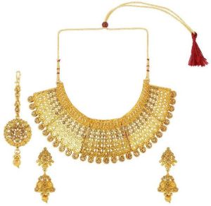 crystal wedding temple choker earrings maang tikka necklace