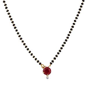 women gold plated cz pendant mangalsutra