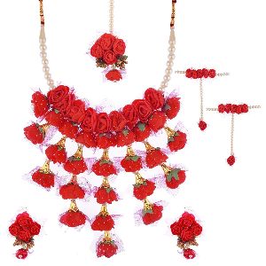 haldi mehandi baby shower wedding fashion flower jewelry set
