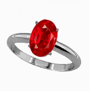 3.10ct 925 Silver Natural Certified Ruby Earth Mined Gemstone Ring