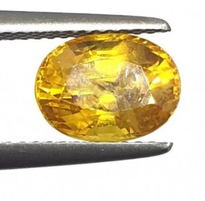 3.25 Ct 3.50 Ratti Certified Earth Mined Yellow Sapphire Finest Quality