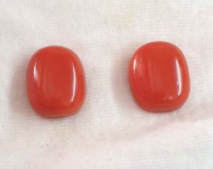 32ct 2pcs Big Size Premium Natural Red Coral Pair Moonga Certified