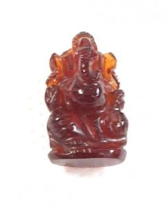 34ct Natural Certified Rarest Hessonite Garnet Gomed Ganesha Carving