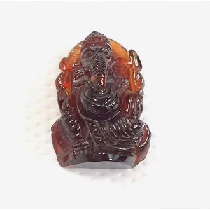 36ct Natural Certified Rarest Hessonite Garnet Gomed Ganesha Carving