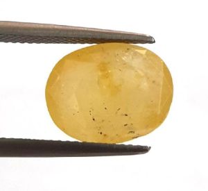 8.68ct Natural Certified Ceylon Yellow Sapphire Pukhraj Oval Loose Gemstone