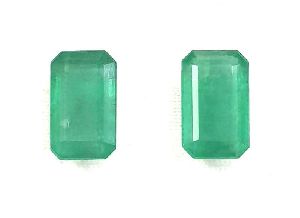 Certified Natural Zambian Emerald Panna Clean Transparent 2 Pcs Pair 10.90cts