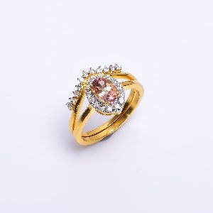 Pink Tourmaline Diamond Engagement Ring