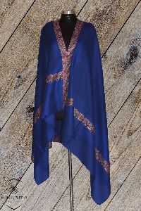 Blue Sozni Hand Embroidered Kashmiri Shawl