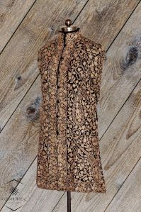 Golden Aari Embroidered Kashmiri Woolen Jacket