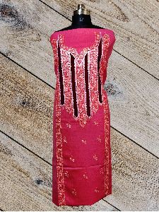 Red Embroidered Kashmiri Summer Suit