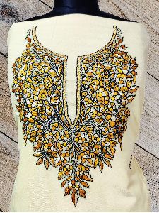 Yellow Embroidered Kashmiri Summer Suit