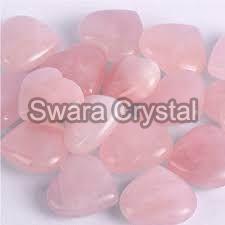 Natural rose quartz puffy heart stone
