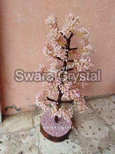 Rose Quartz crystal  Tree