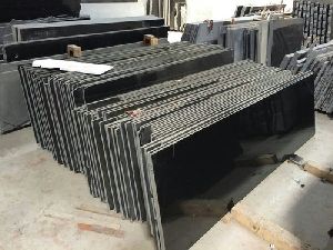 Jet Black Granite Slab