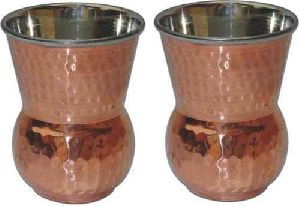 Steel Copper Mughlai Matka Glass