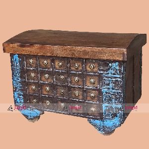 Antique Indian Pitara Storage Box