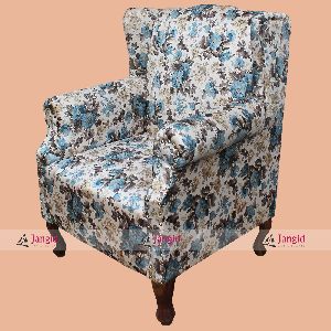 Indian Fabric Upholstery High Back Chair