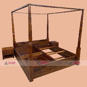 Indian Four Poster Storage Bed Supplier