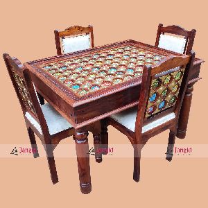 Indian Home Dining Table with Chairs