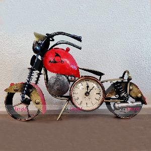 Iron Living Room Harley Bike Shape Wall Clock