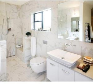 Marble bathroom tiles