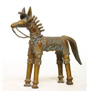10 X 13 Inch Bronze Tribal Horse Statue