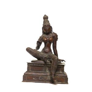 10 X 7 Inch Bronze Parvati Statue