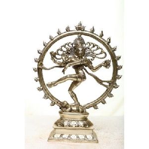 13 X 10 Inch Gold Plated Bronze Dancing Shiva Statue