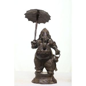 16 X 9 Inch Bronze Ganesh Statue