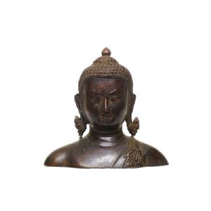 7 X 7 Inch Bronze Buddha Head Statue