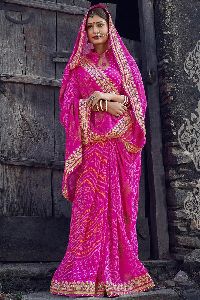 Traditional bandhej sarees