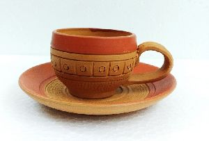 Dashing Terracotta Tea-Cup with Saucer Set