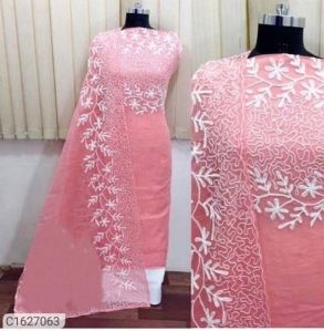 Cotton Embroidered Dress Material