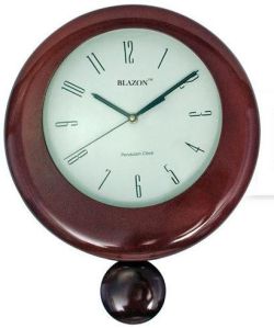 Wooden Round Pendulum Wall Clock