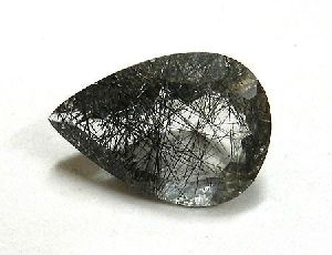 Black Rutile Cut Stone