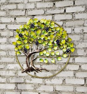 Metal Ring Grapes Tree Wall Decor