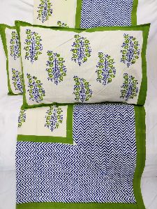 Pattern Hand Block Cotton Bedsheet