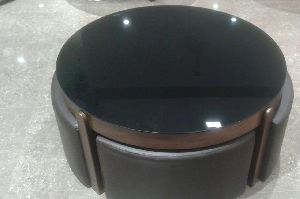 coffe table with four ottomans inside