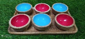 Wooden Plate and Bowl Set