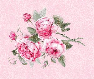 Flower Pink Rose Printed Fabric