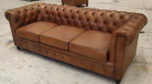 LEATHER 3 SEATER SOFA