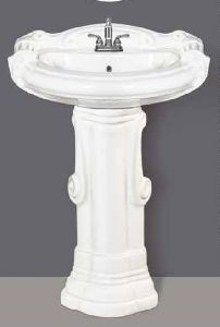 Big Sterling Plain Pedestal Wash Basin